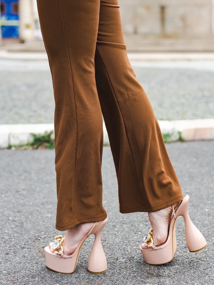 Sandale dama bej din piele ecologica lacuita Natisha