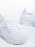 Pantofi sport dama alb din material textil Davinia