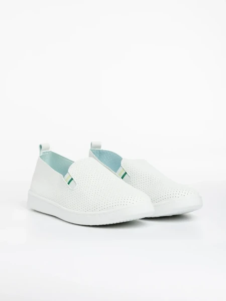 Pantofi sport barbati albi cu verde din piele ecologica Amias