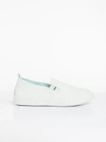 Pantofi sport barbati albi cu verde din piele ecologica Amias