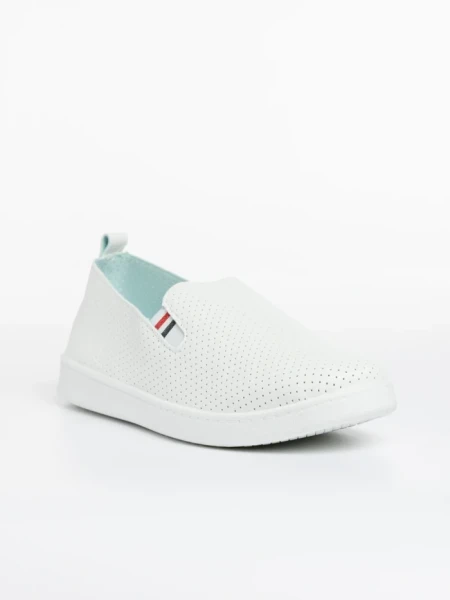 Pantofi sport barbati albi cu negru din piele ecologica Amias