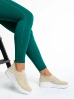 Pantofi sport dama bej din material textil Rumiana