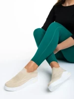 Pantofi sport dama bej din material textil Rumiana