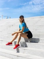 Pantofi sport dama rosii din material textil Davinia