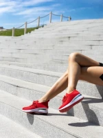 Pantofi sport dama rosii din material textil Davinia