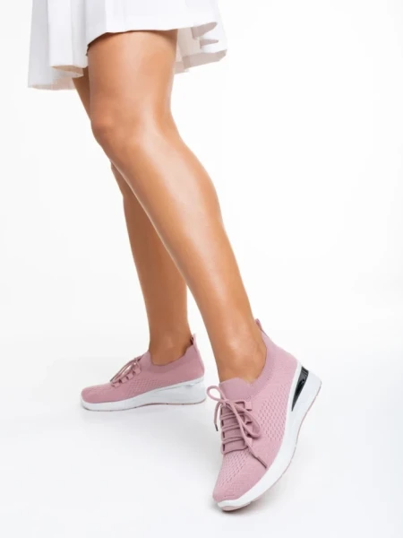 Pantofi sport dama roz din material textil Davinia