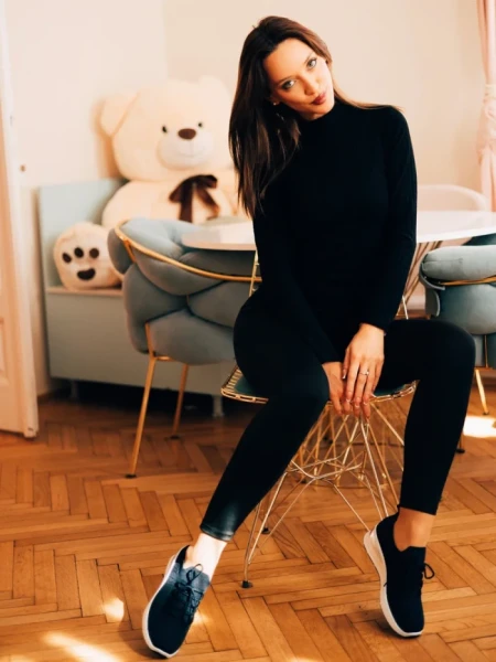 Pantofi sport dama navy din material textil Davinia