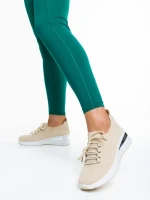 Pantofi sport dama bej din material textil Davinia