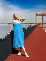 Pantofi sport dama albastri din material textil Davinia