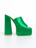 Papuci dama verzi din material textil Trista