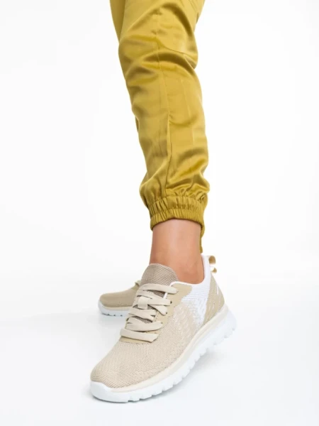 Pantofi sport dama bej din material textil Judie