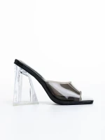 Papuci dama negre din piele ecologica Stefana