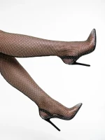 Cizme dama negre din material textil Vitalia