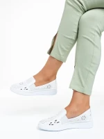 Pantofi dama albi din piele naturala Robertina