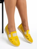 Pantofi dama galbeni din piele naturala Robertina