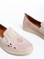 Pantofi dama roz din piele naturala Robertina