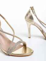 Sandale dama aurii din piele ecologica Rosina