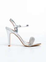 Sandale dama argintii din piele ecologica Ruzana