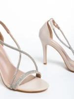 Sandale dama bej din piele ecologica Rosina