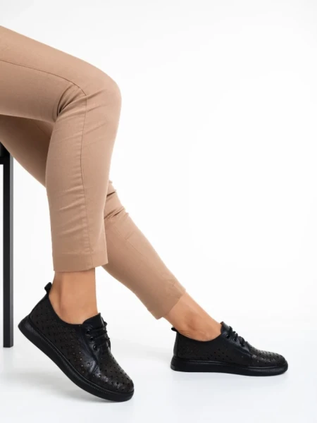 Pantofi casual dama negri din piele naturala Toini