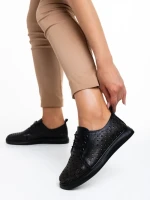Pantofi casual dama negri din piele naturala Toini