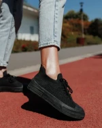 Tenisi dama negri din material textil Elexia