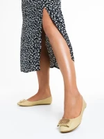 Balerini dama bej din piele ecologica Roxelana