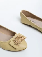 Balerini dama bej din piele ecologica Roxelana