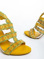 Sandale dama galbene din material sintetic Tatum