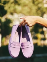 Mocasini dama mov din piele ecologica lacuita Dortha