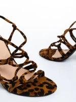 Sandale dama leopard din piele ecologica Evalina