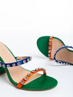 Sandale dama verzi din material textil Bexley