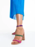 Sandale dama sampanie din material textil Bexley