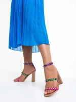 Sandale dama sampanie din material textil Bexley