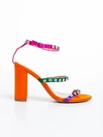 Sandale dama portocalii din material textil Bexley