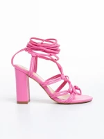 Sandale dama roz din piele ecologica Evalina