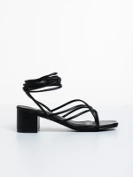 Sandale dama negre din piele ecologica Kamari