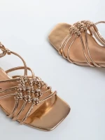 Sandale dama sampanie din piele ecologica Nereida