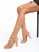 Sandale dama bej din piele ecologica Elesia