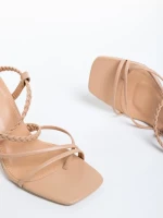 Sandale dama bej din piele ecologica Elesia