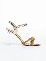 Sandale dama aurii din piele ecologica Brendia