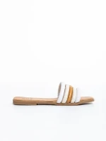 Papuci dama albi din material textil Xyla