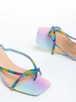 Sandale dama multicolor din piele ecologica lacuita Dulcie