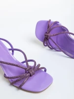 Sandale dama mov din material textil Vada