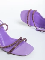Sandale dama mov din piele ecologica Amaia