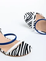 Sandale dama alb cu negru din piele ecologica Malayah