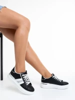 Pantofi sport dama negri din piele ecologica Doretta