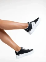 Pantofi sport dama negri din piele ecologica Doretta