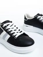 Pantofi sport dama negri din piele ecologica Doretta