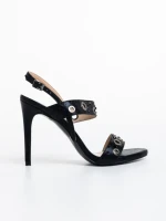 Sandale dama negre din piele ecologica Eliani